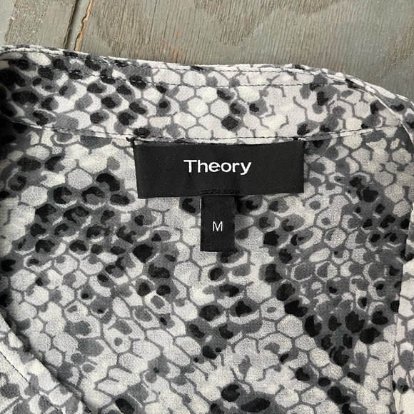 Theory sheer Python snakeskin print blouse | size medium - Picture 5 of 6